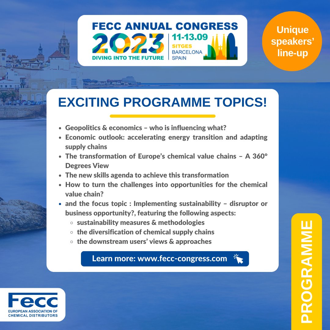 BulkDistributor's tweet image. ⏰There are only two days left for the FECC Congress early bird pass - the clock is ticking for you to save money (until 15 July 2023)! REGISTER NOW! lnkd.in/efAJmVDP  11-13 September 2023 #Fecc2023 📍
#tankcleaning #bulkstorage #Spain #FECC