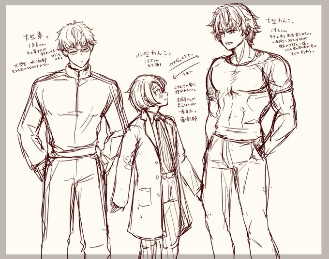 上のは気が向いたら仕上げます。
めちゃ雑だけど簡単なわんこたちの設定 