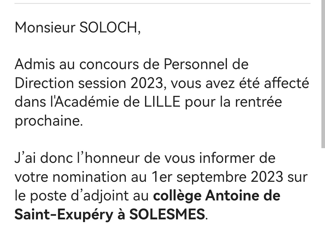 VladimirSoloch's tweet image. Une nouvelle aventure commence après les vacances méritées !
1er vœu obtenu !
#perdir2023 #ColetteBesson