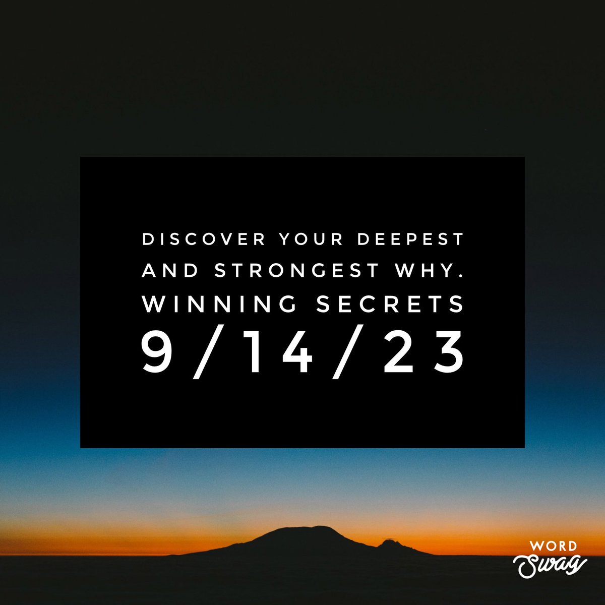 JohnDHanson7's tweet image. Your Why is your #Mission and Who For is your #Motivation.

Join us September 14 to discover your #Deepest and #Strongest Why so you can Win more at Life!

#WinningSecrets #WinningAtLife #WinWin #FindYourWhy #ParadigmShift #NewBook #JohnDHanson #GlobalHybridLaunchEvent