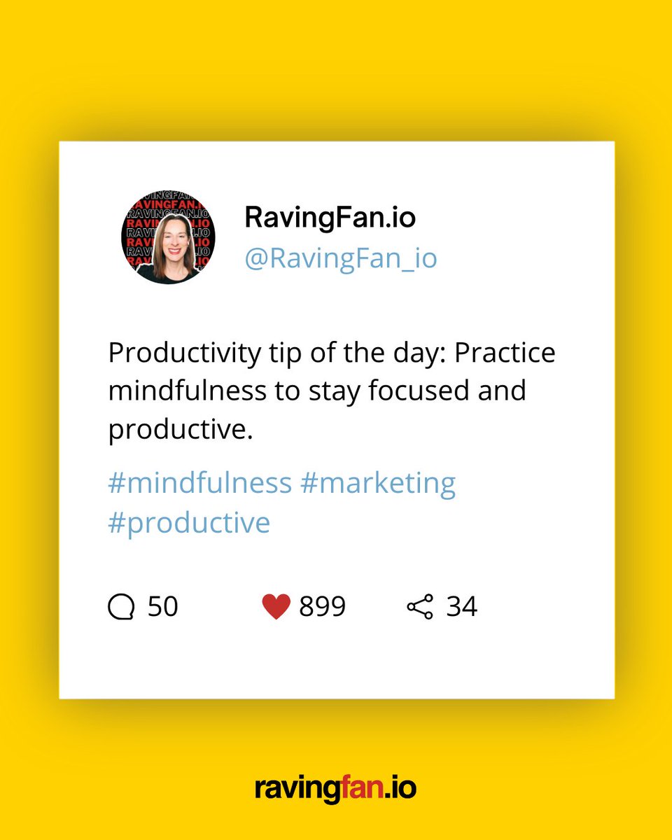 Wevvr_io's tweet photo. Embrace Mindfulness for Peak Productivity! Cultivate Focus and Drive with Simple Mindful Practices. 🧘‍♀️💡

Follow for More Productivity Tips and Techniques!  #WorkSmart #MindfulWork #MindfulnessMatters #MindfulnessTraining #MindfulProductivity https://t.co/iqO2ejd68J