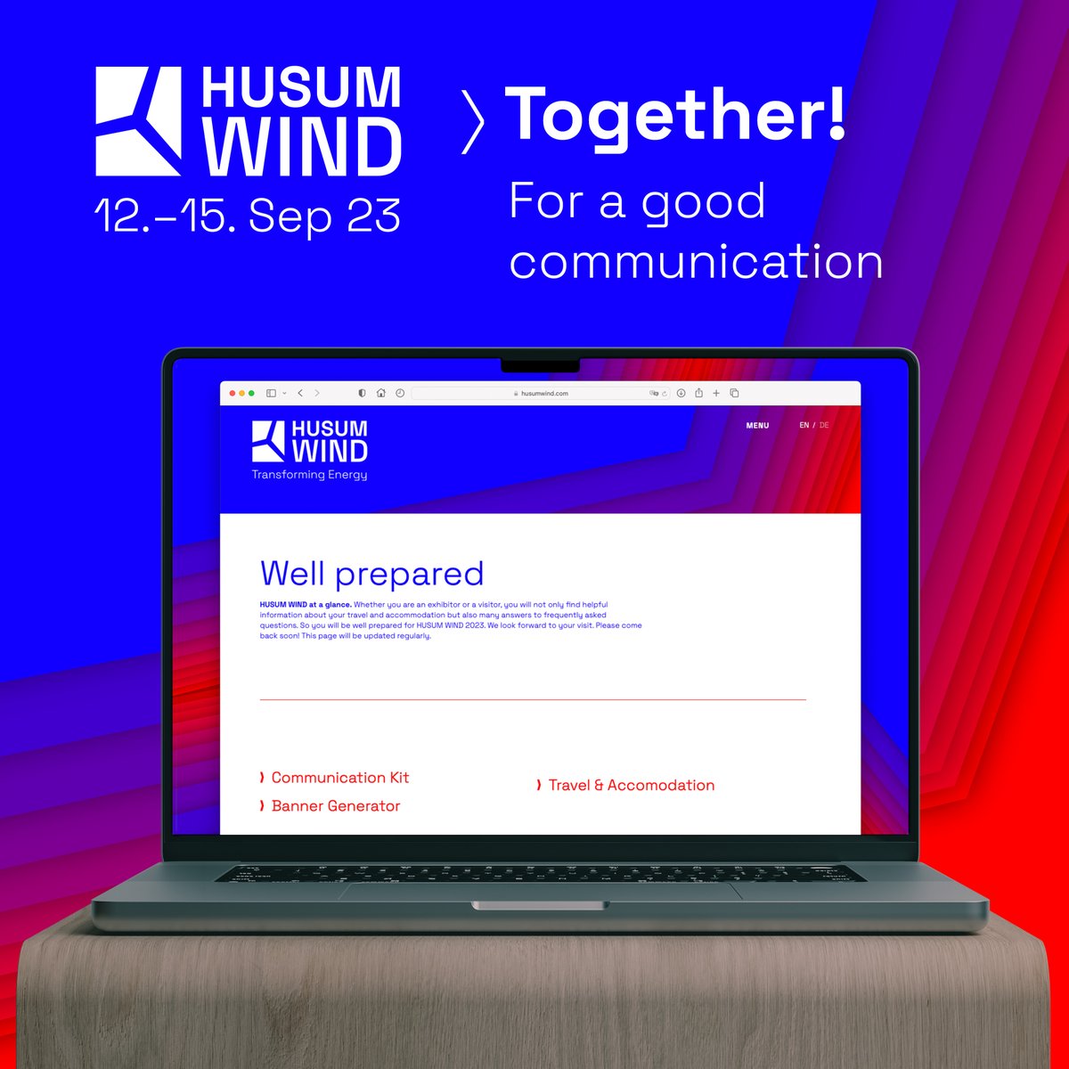 HUSUMWind's tweet photo. (1/2)Joint communication is the key to a successful trade fair!

A big call to all exhibitors and partners of HUSUM WIND 2023: Announce your participation and make the most of it with our HUSUM WIND #CommunicationKit. It is the ideal tool for your trade fair promotion. https://t.co/YauGxQZjJY