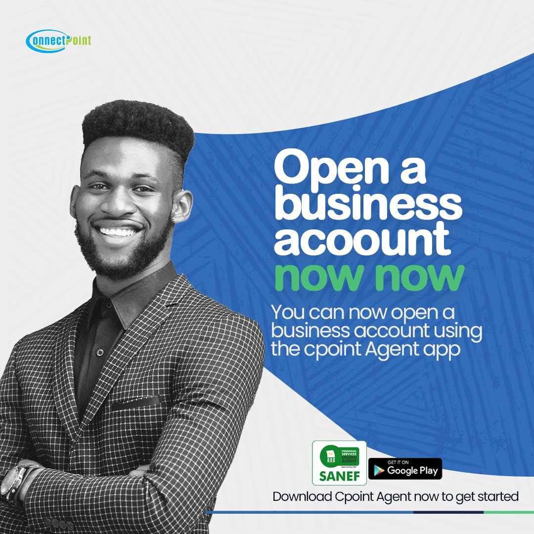 ConnectPoint4's tweet image. To our amazing Customers thinking of how to open a Business Account, well you can do that by using the Cpoint Agent App.
All you have to do is Download the Cpoint Agent App on google play store Nowwwwww
#googleplaystore
#Cpointagentapp
#becomeabusinessownertoday