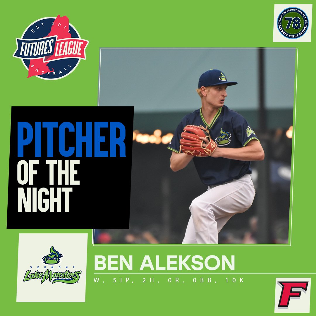 Wednesday honors for two CT schools!

▪️ @Plakata Player of the Night <a href="/zdonahue21/">Zach Donahue</a> had FOUR extra-base hits as the #SeaUnicorns🦄 swept a twinbill

▪️ 78 Sports Pitcher of the Night <a href="/ben_alekson/">Ben Alekson</a> K’d 10 in five innings for the #VTLakeMonsters🐊

#FuturesLeague