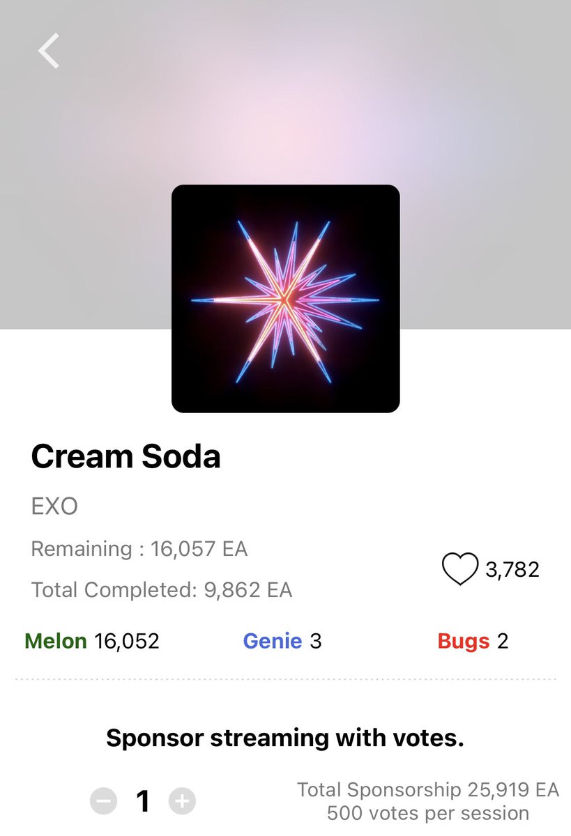 Please continue to submit votes on genie and bugs too‼️
We got over 25k sponsorships for #EXO_CreamSoda 👏🏻