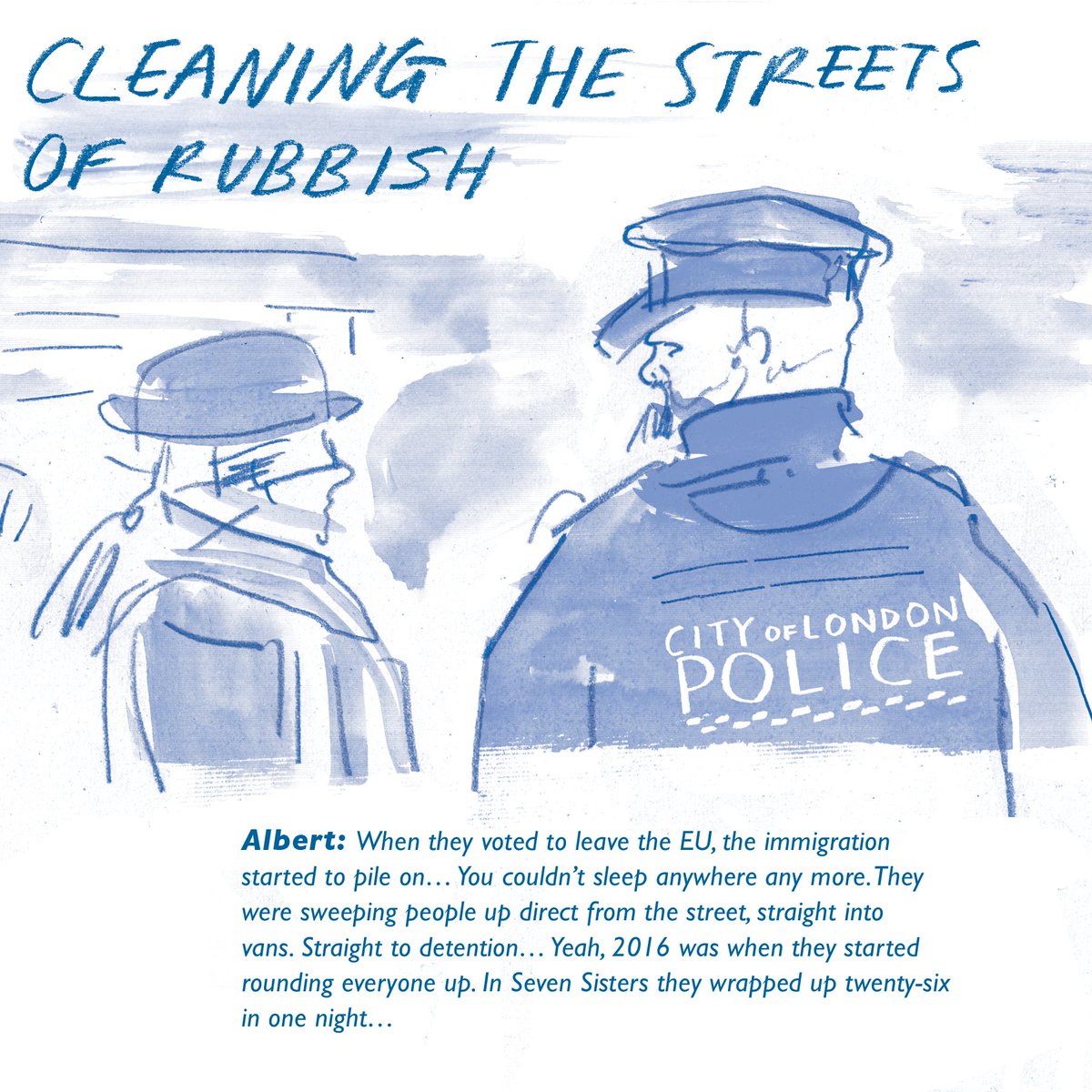 Public Interest Law Centre. (@publiclawcentre) on Twitter photo Voices of migrant rough sleepers don't exist in the mainstream, even in the homelessness sector. The final part of our Other Voices series aims to challenge this.
Hear 5 Polish men talk about the issues that affect them: pilc.org.uk/news/final-pubā¦
Illustrations by <a href="/aurelialange/">aurelia lange</a>. Voices of migrant rough sleepers don't exist in the mainstream, even in the homelessness sector. The final part of our Other Voices series aims to challenge this.
Hear 5 Polish men talk about the issues that affect them: pilc.org.uk/news/final-pubā¦
Illustrations by <a href="/aurelialange/">aurelia lange</a>.
