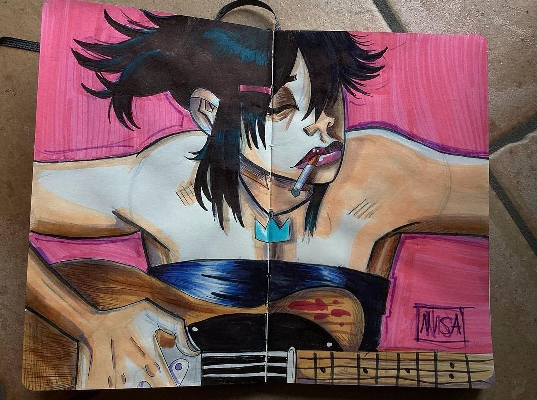 noodle!! #gorillaz #sketchbook #noodlegorillaz #fanart #markers