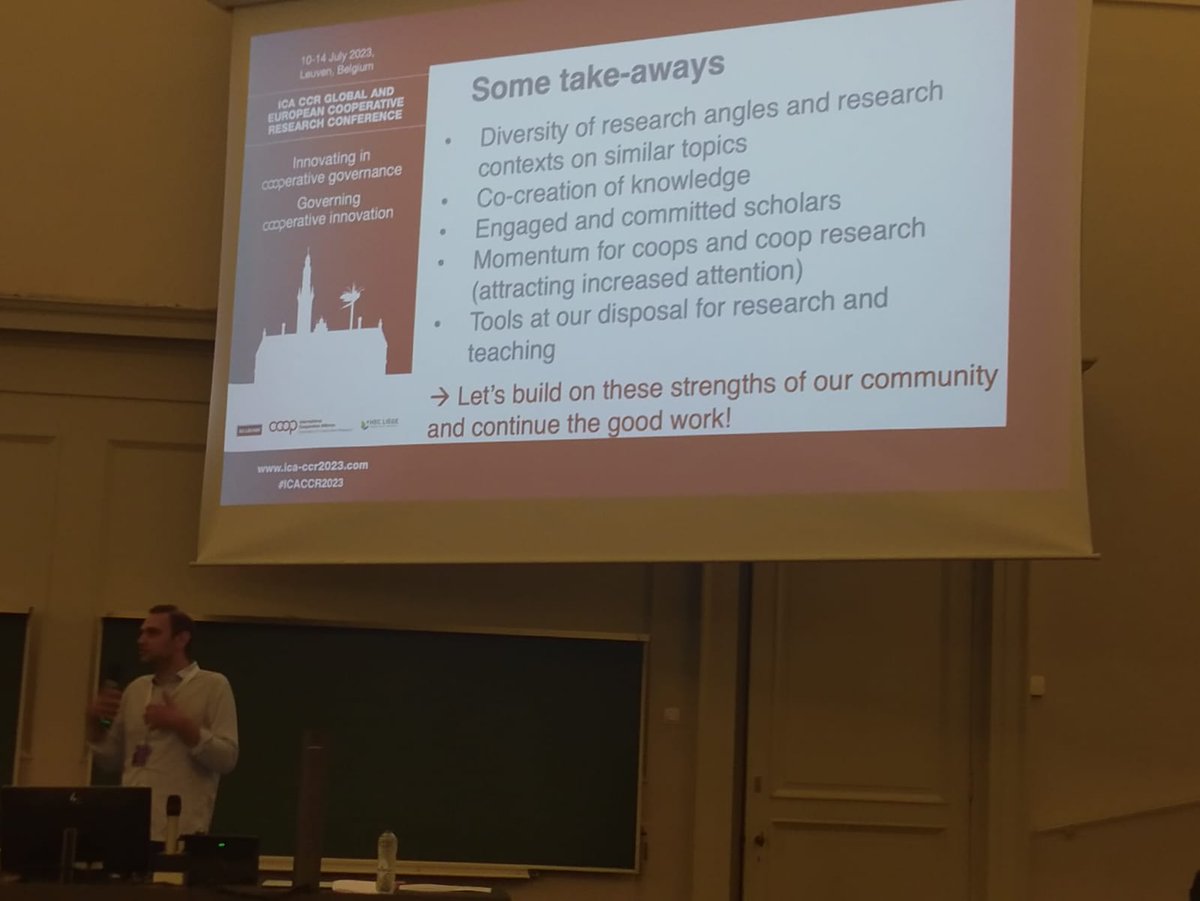 International Cooperative Alliance (@icacoop) on Twitter photo 📎Wrap-up of the successful #ICACCR2023 ↓↓↓
<a href="/FredDufays/">Frédéric Dufays</a> of <a href="/KCO_KULeuven/">KCO KU Leuven</a> & @cesulg presented key take-aways of the 2023 <a href="/CoopResearch/">CoopResearch</a> Conference 📊
Let's keep co-creating knowledge through greater collaboration! 🧶 📎Wrap-up of the successful #ICACCR2023 ↓↓↓
<a href="/FredDufays/">Frédéric Dufays</a> of <a href="/KCO_KULeuven/">KCO KU Leuven</a> & @cesulg presented key take-aways of the 2023 <a href="/CoopResearch/">CoopResearch</a> Conference 📊
Let's keep co-creating knowledge through greater collaboration! 🧶