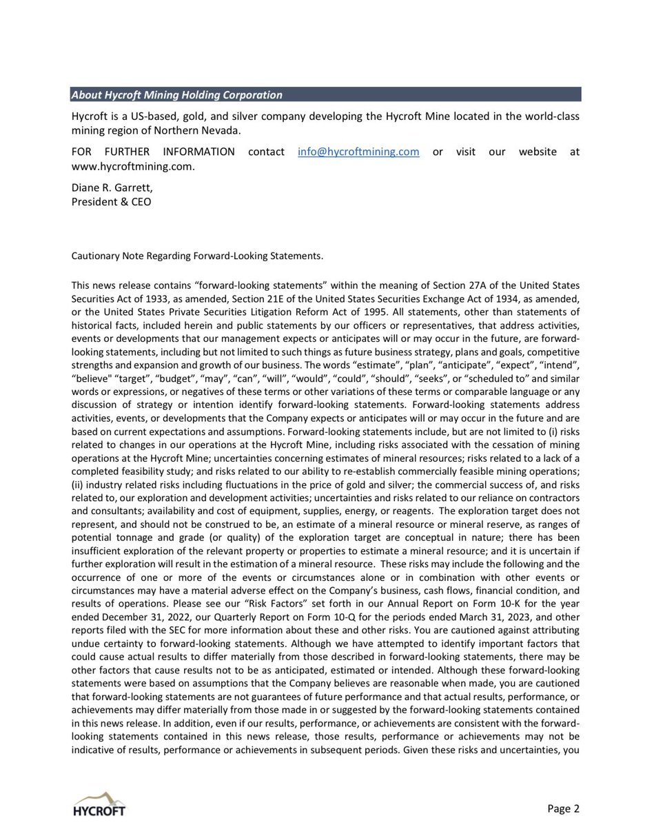 Today, Hycroft Mining announced that it has been working with ShareIntel to review trading of the Company’s stock. 

ShareIntel’s analysis identified trade imbalances in trading of Hycroft’s shares, which may indicate illegal trading activity. Read more:
hycroftmining.com/investors/news…