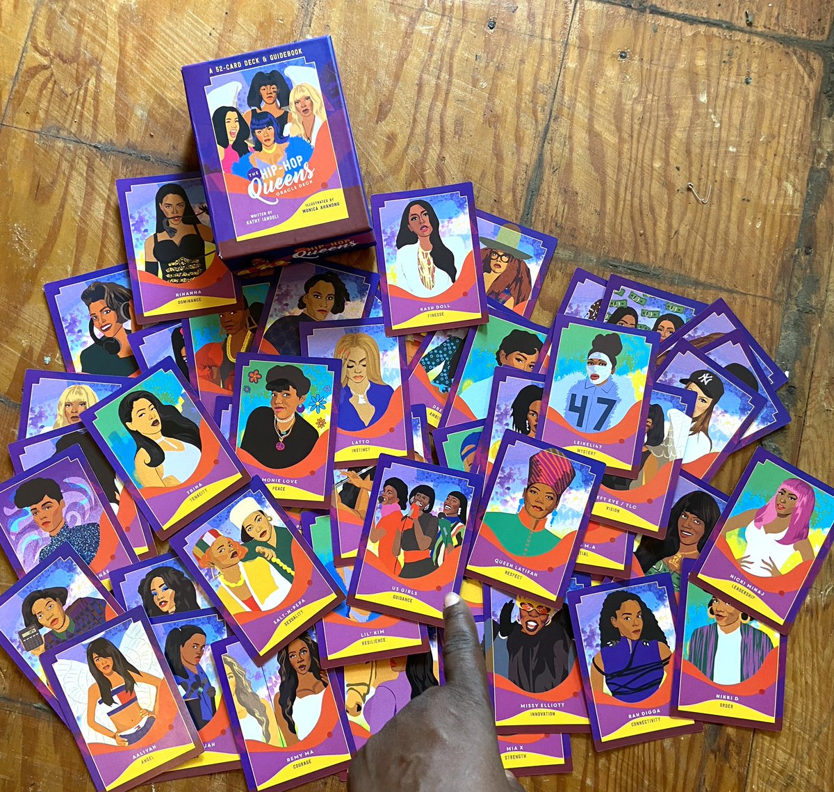 I taught the kids <a href="/NJPACArtsEd/">NJPAC Arts Education</a> about female Rappers. After a slide show, I showed this 52 card deck by <a href="/kath3000/">ᴋᴀᴛʜʏ ɪᴀɴᴅᴏʟɪ, ᴍ.ᴀ. (sʜᴇ/ʜᴇʀ)</a>. It’s images of a collection of women 🎤in hip hop! First up are 3 of the 4 Hip Hop Matriarchs … Sha Rock, Debbie D, Lisa Lee - Us Girls/BeatStreet. #ImAPioneer
