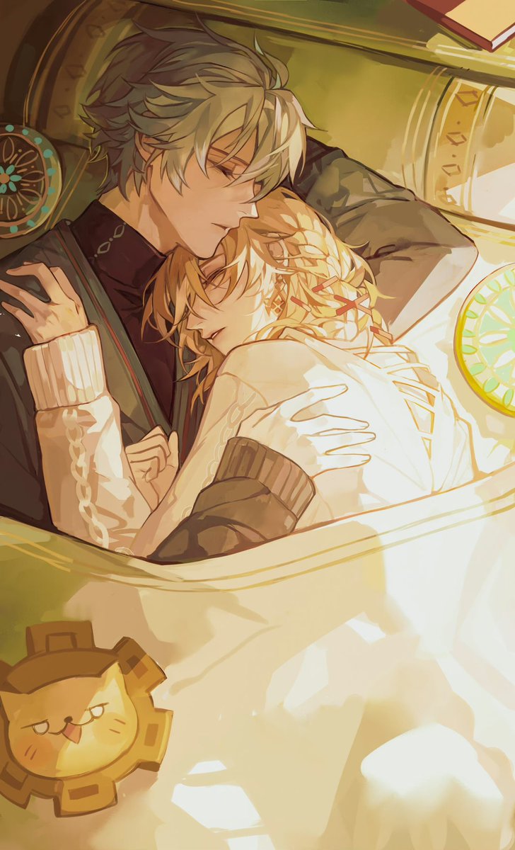 genshin_imget's tweet photo. sleeping in each other’s arms… reassuring😌

Artist:iron海濑海濑
#haikaveh #アルカヴェ #知妙 https://t.co/mlw1QfNf8s