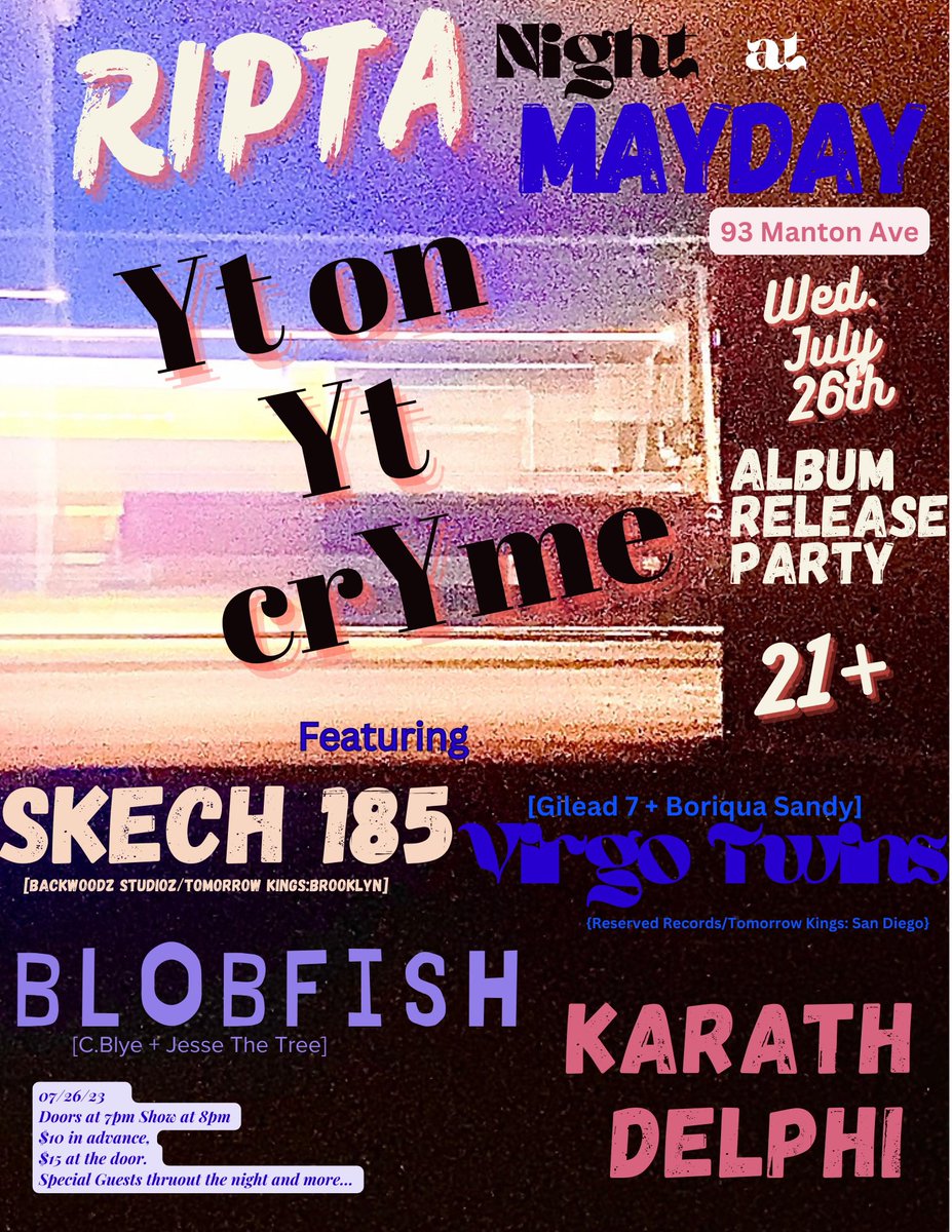 SthLrd23's tweet photo. T-minus 13 days until the release party at #Mayday in Providence

Its $15 at the door 
OR
purchase the album for $10 at
https://t.co/fXYtTa3RkC
And entrance is included. https://t.co/POPQiI0rBU