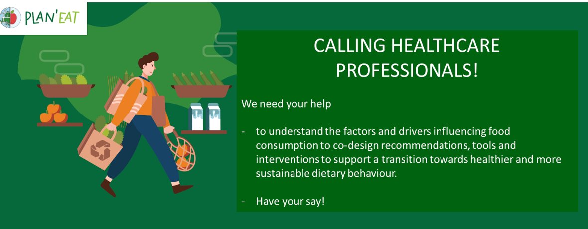Healthcare professionals in Ireland! - Share your thoughts on healthy, sustainable diets in healthcare settings! Complete an online survey? forms.gle/uNvjGrHobgzgF3…
<a href="/PlanEat_eu/">Plan'Eat</a> <a href="/OReillySharleen/">A/Prof Sharleen O’Reilly</a> <a href="/sujas15/">Dr Suja Somanadhan</a> <a href="/UCD_Research/">UCD Research</a> @ucdfoodandhealth <a href="/HealthyIreland/">HealthyIreland</a> <a href="/CORUIreland/">CORU Ireland</a> <a href="/AifricOSullivan/">Aifric O'Sullivan</a>