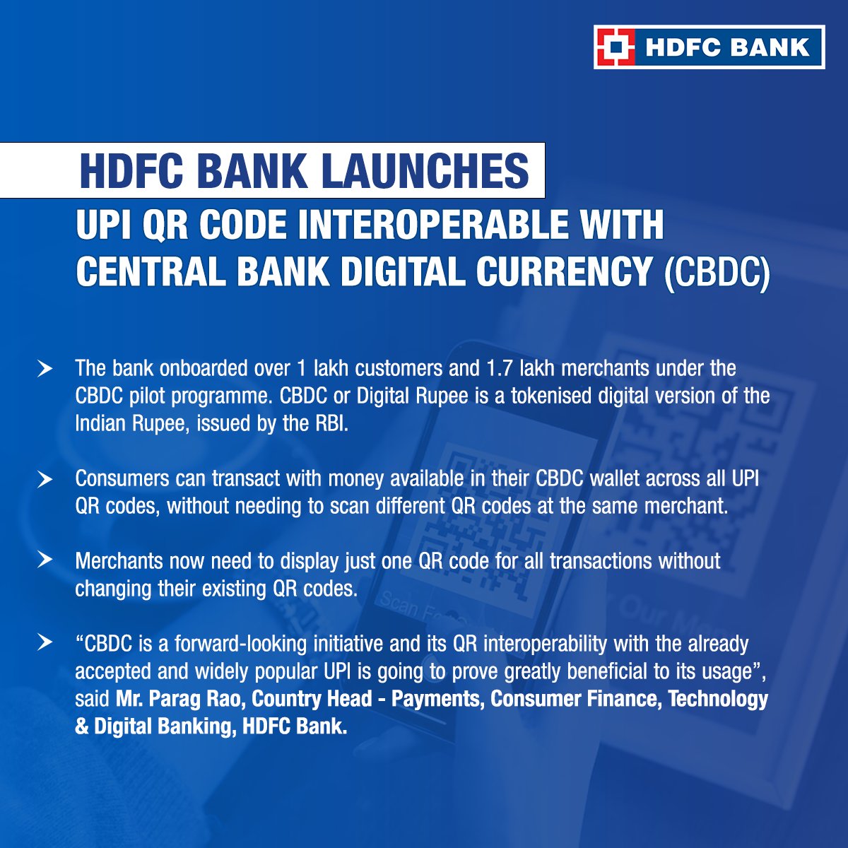 HDFC Bank News on Twitter "HDFC Bank announced the launch of UPI QR