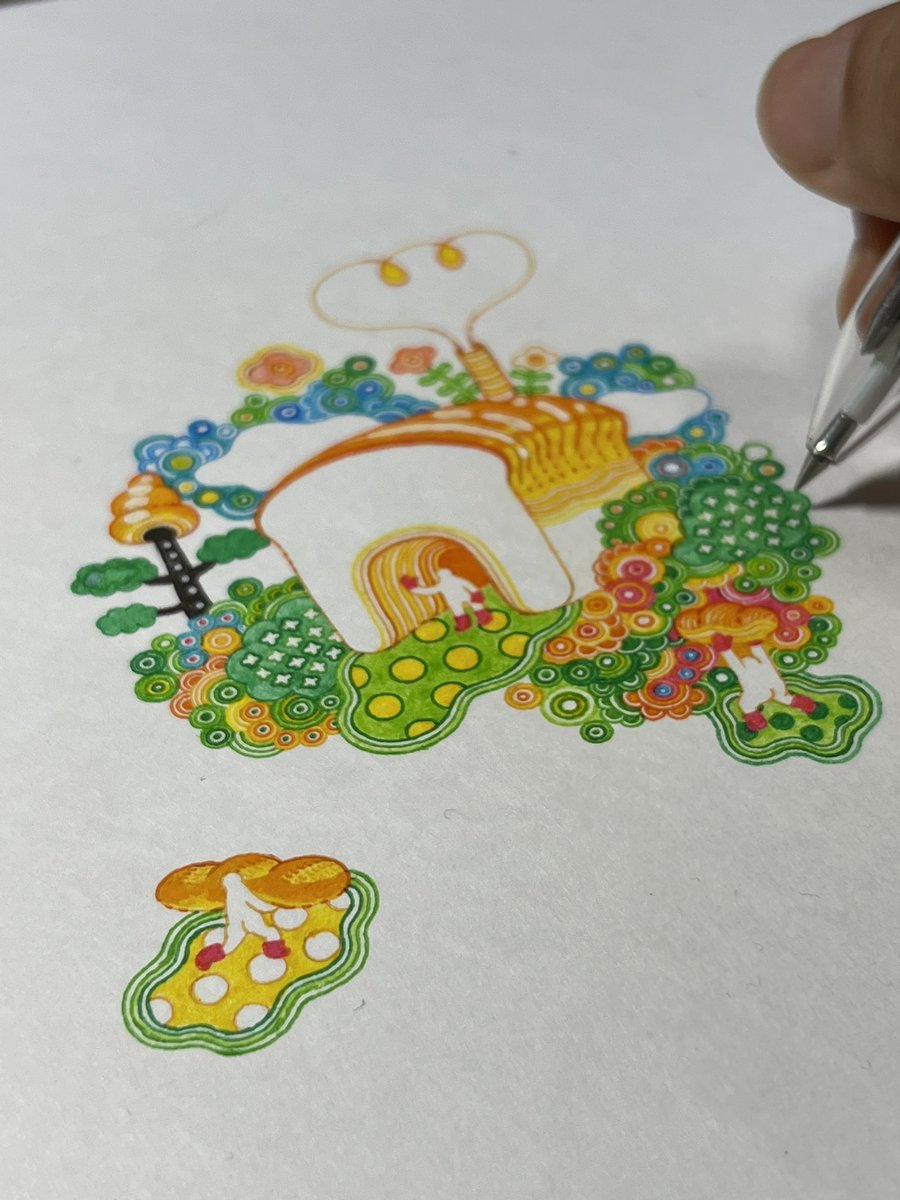 閉店間際のパン屋で描き始めた絵が可愛すぎる。
9月に和歌山で個展