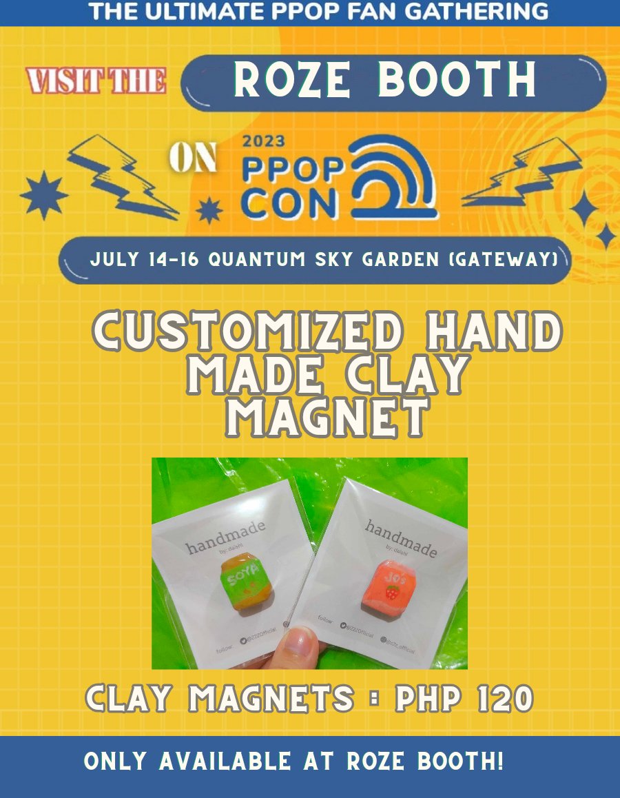 z2zrozes's tweet photo. @PPOPCONVENTION @Z2ZOfficial @joxstyles @Z2Z_SOYA Get your hands on these customized and handmade merch on PPOPCON MANILA 2023!
Visit the ROZE Abooth from July 14-16, 2023 at Quantum Skyview, Gateway Mall 2.
#Z2Z #Z2Z_PPOPCONMANILA2023 #ZerotoZillion https://t.co/lodYFM0sOS