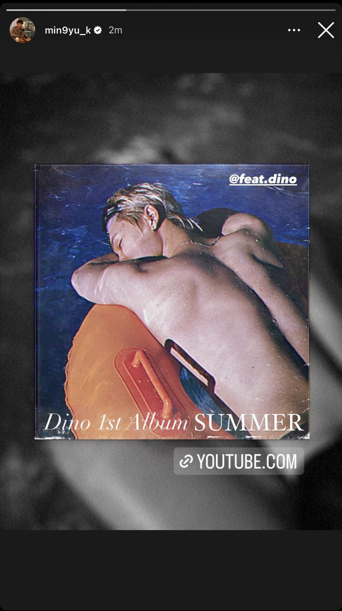 Mi_Ju17's tweet photo. 》Historia de Mingyu en Instagram 
@pledis_17
Realmente hizo que la foto de Dino pareciera la portada de un álbum 'Dino 1st album SUMMER' 😍😍😍😍😍 y adjunto un video de la recopilación de las partes de Dino en las canciones😭😭😭😭🫂❤️+ https://t.co/PhNnnpgpKW