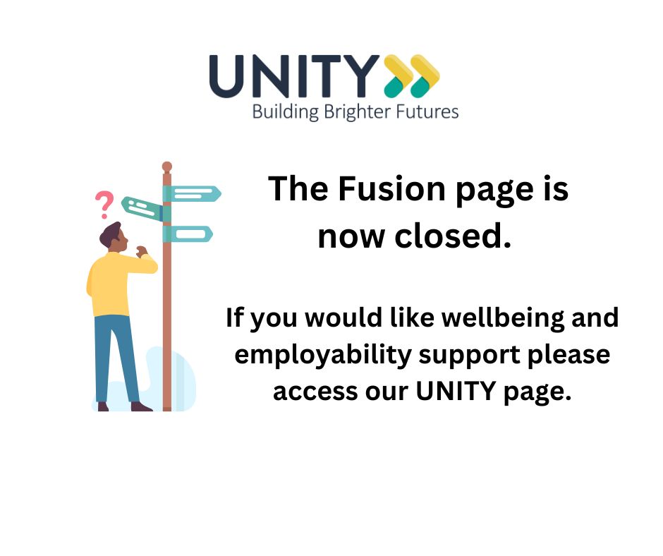 FusionWorcs's tweet image. If you need well being or employment support please access the UNITY - Building Brighter Futures Facebook page or contact our team on 01562 733133 or at unity@communityhousing.co.uk