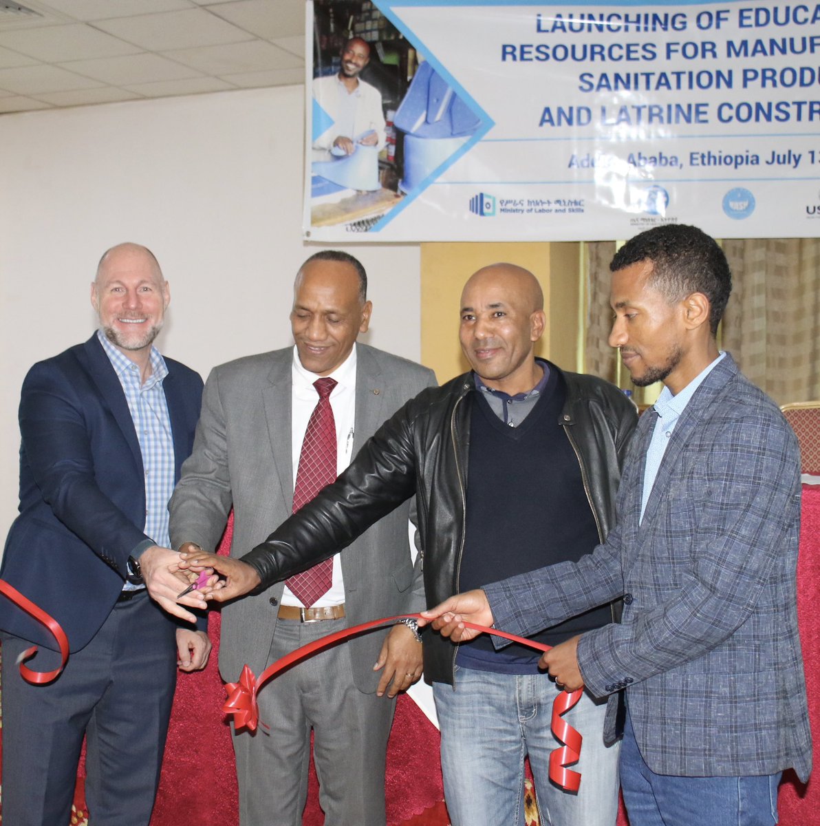 IntheLooPWaSH's tweet photo. The launch of educational resources and training modules for manufacturing sanitation products is currently underway. This occasion is graced by the presence of representatives from the @FMoHealth, @Jobs_FDRE, @PSIEthiopia, and other distinguished guests. 1/3 https://t.co/1PUgqGZ2Ja