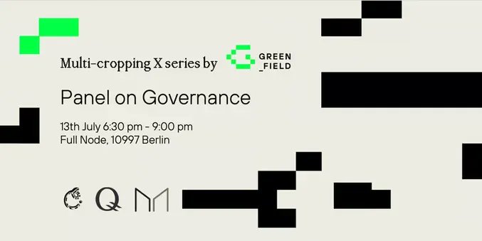 💥 Today, #QBlockchain's co-initiator @martin__a__s is engaging with @greenfield_cap, @MakerDAO, and @curvelabs in a panel discussion on decentralized governance! 🔍 Gain unparalleled insights from industry experts at the event, hosted by @felix_macht @fullnode_berlin, 6:30pm ⏳