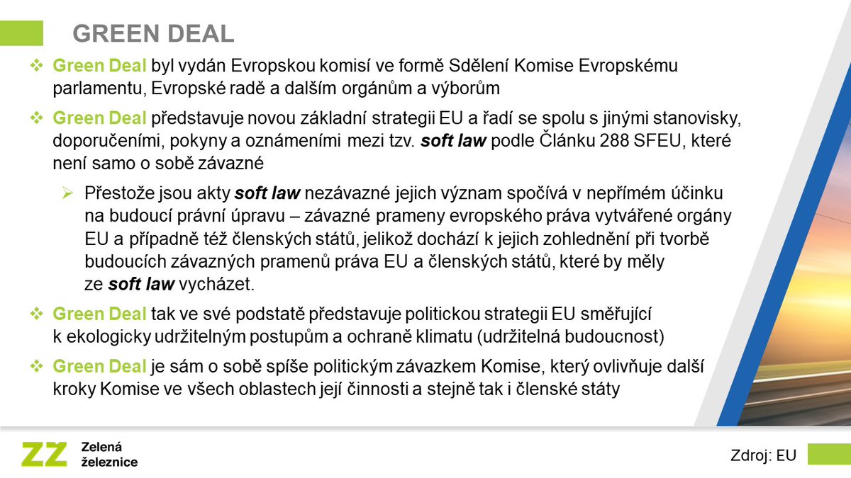 Green Deal - stále kontroverzní téma. Ale co to vlastně je? Vysvětlení níže v příspěvku.
Detaily o postupu implementace jsou zde:
commission.europa.eu/strategy-and-p…

#ZelenáŽeleznice
