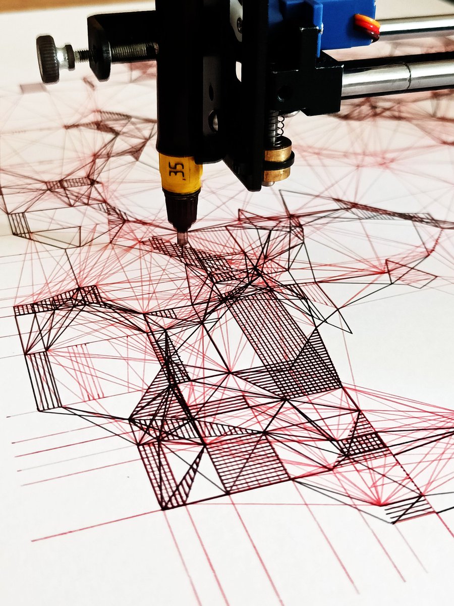 nclslbrn's tweet photo. gm,

Suspended Polygons #10 (5th plotting try) will fly soon to its new home.

#plotterTwiter https://t.co/88Sjeb2X39