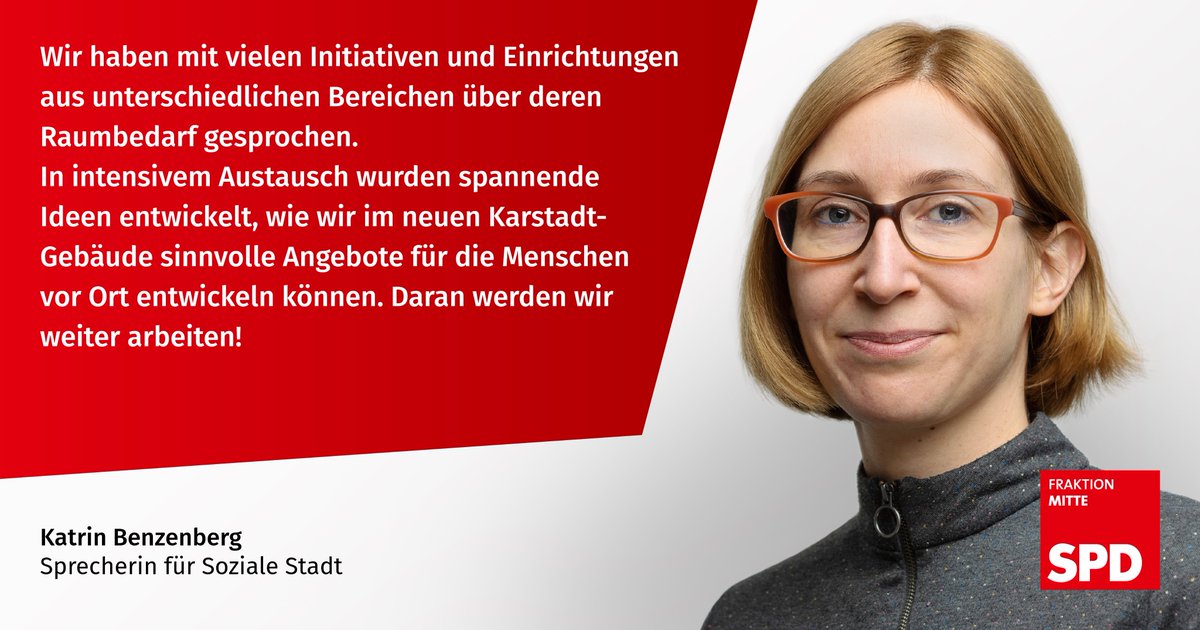 Es besteht großer Bedarf an Räumen, die für eine gemeinwohlorientierte Nutzung zur Verfügung stehen. Eine Chance bietet jetzt der geplante Umbau von #Karstadt am Leo – hier haben Bezirk und Eigentümer eine gemeinwohlorientierte Nutzung von 2000 qm vereinbart.