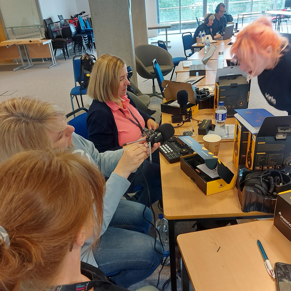 CtcTullamore's tweet photo. Every day is a School Day....our Tutors taking part in a Podcasting Workshop with https://t.co/lAVvkYePxI earlier this week. Excited to bring it into the classroom in September.  #thisisfet #kiniacommunity @laoisoffalyetb https://t.co/urNgJRrf1m