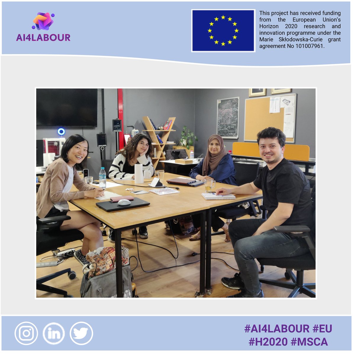 Exciting collaboration within our #AI4Labour team 🤩Eun Sun and Samia shared their paper on women in the manufacturing industry with Deniz and Burak from the Arçelik team. The valuable industry perspectives provided by Arçelik contributed to the paper's conclusion 🙌
#H2020 #EU
