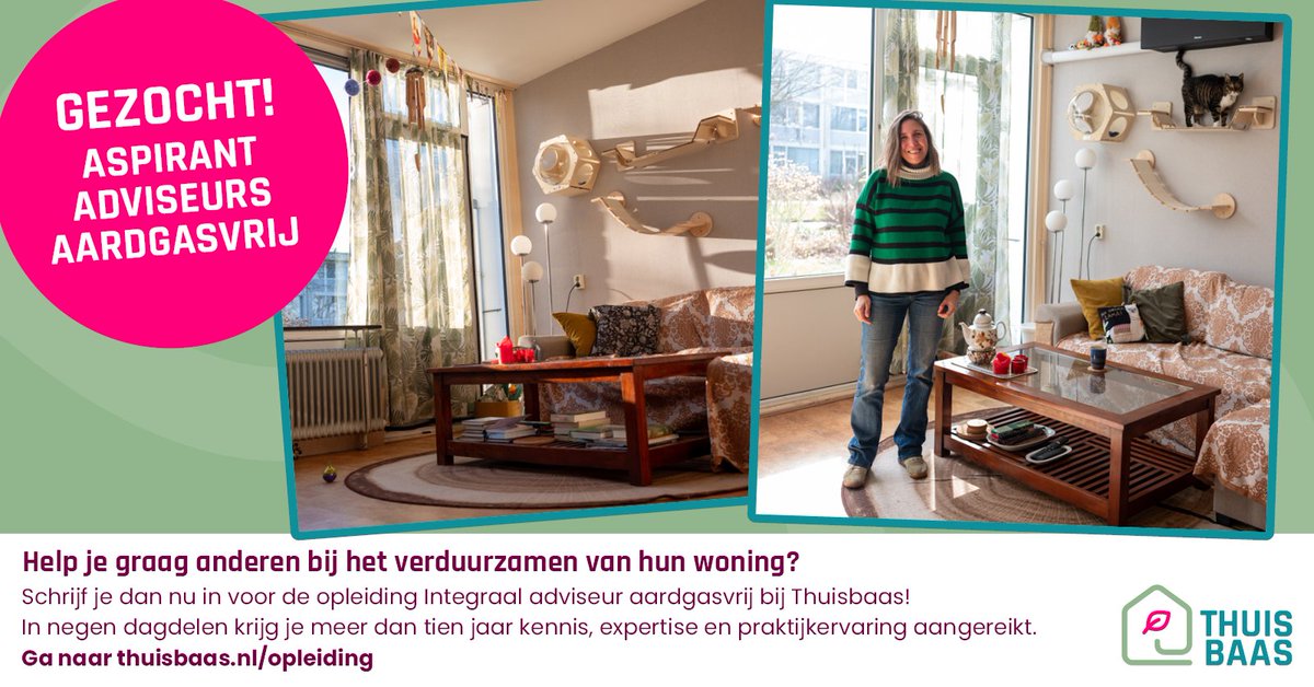 In oktober start weer een opleiding tot Integraal adviseur aardgasvrij. Je leert een integraal plan ontwikkelen om bestaande woningen aardgasvrij te maken. Negen dagdelen vol met onze expertise, kennis en praktijkervaring van 10+ jaar! 👉🏻 thuisbaas.nl/opleiding