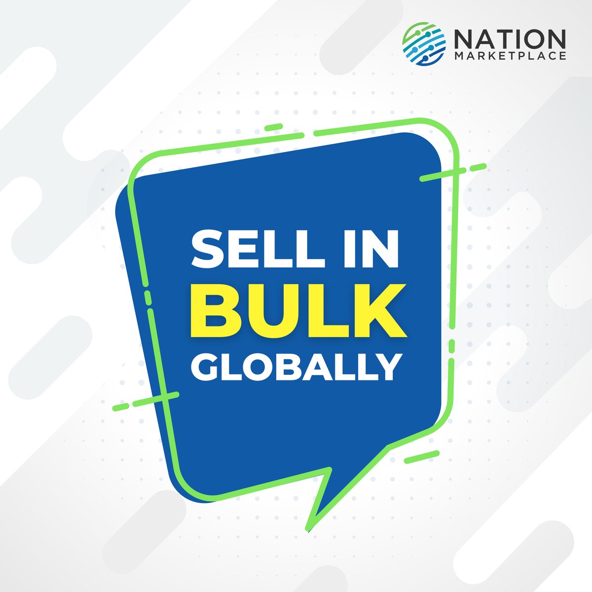 Sell in bulk to US Market. Join Nation Marketplace!
#globalmarketplace #usamarketplace #b2bbusiness #marketplace #nationmarketplace #b2bsource #sourcing #highqualityproduct #manufacturer #globalsourcing #business #entrepreneur