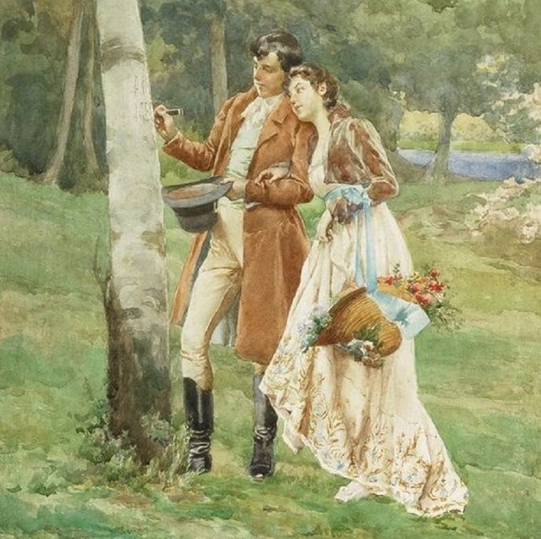 NLawrenceAuthor's tweet photo. "Young Love" by Wilhelm Menzler Casel. I think the artist portrayed his theme beautifully. What do you think? https://t.co/TAmBjQbFuw