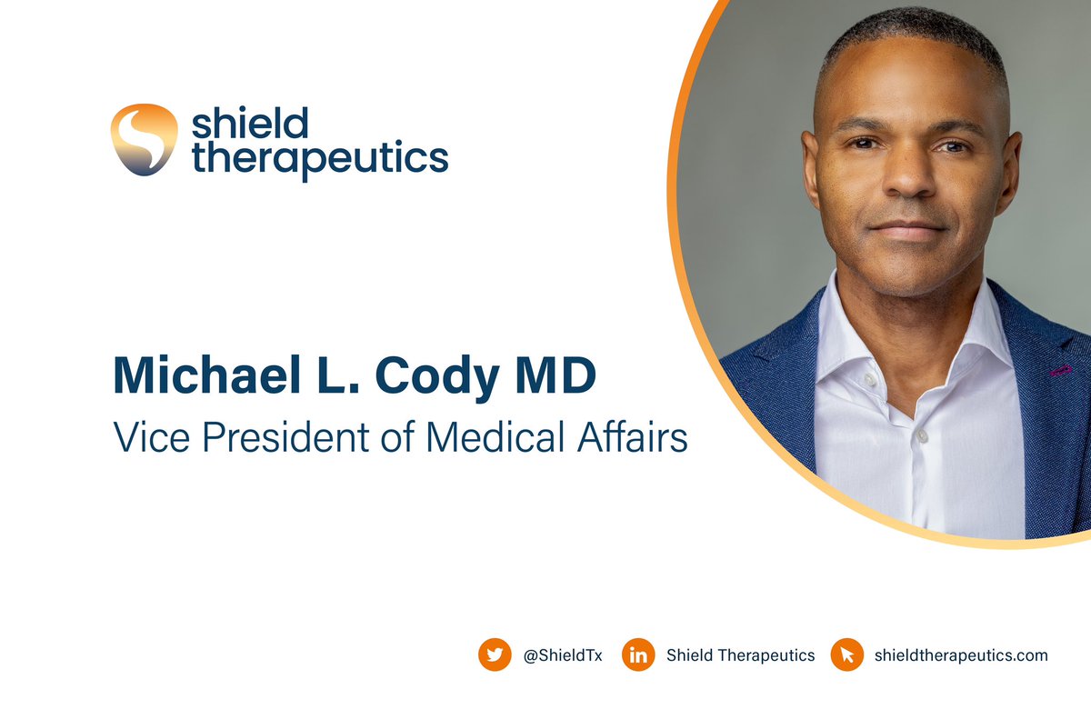 ShieldTx's tweet image. We are excited to announce that Michael Cody, MD has been promoted to Vice President of Medical Affairs.   Michael joined #TeamShield in December 2021 with over 15 years of proven Medical Affairs leadership. 
 Congratulations Michael Cody, MD on your promotion!