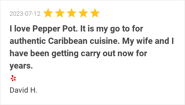 pepperpotkw's tweet photo. New 5.0-star Review: "I love Pepper Pot. It is my go to for authentic Caribbean cuisine. My wife and I have been... https://t.co/b3RBhVah1D
