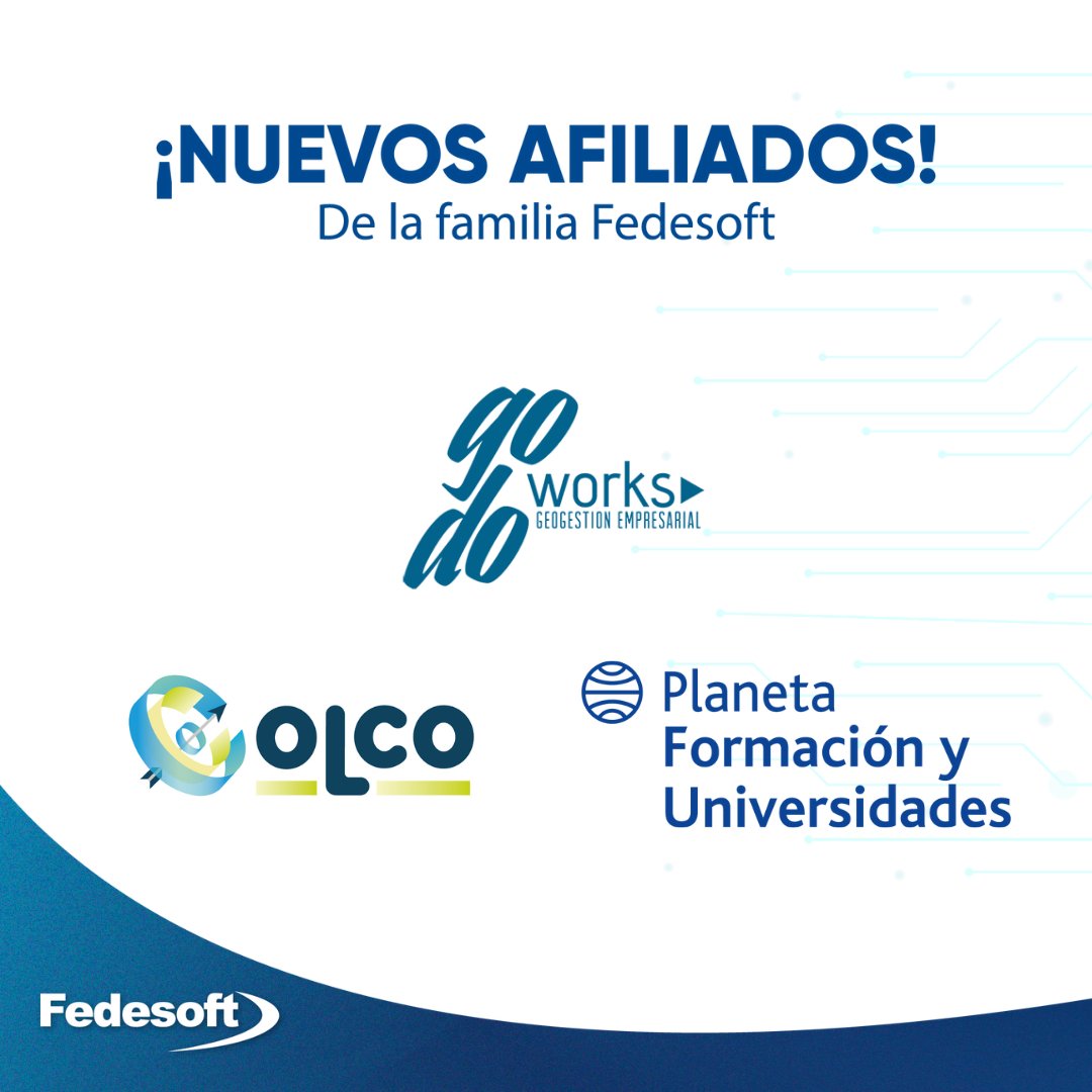 FedesoftCol's tweet photo. ¡La familia Fedesoft sigue creciendo! 🫶🏻
Con profundo orgullo le damos la bienvenida a tres compañías maravillosas con las que desde ahora trabajermos de la mano para seguir construyendo una #ColombiaOrigenDeSoftware🇨🇴🚀
@GODOWORKS
#PlanetaDeAgostiniFormacionColombia
#Colco https://t.co/uBdo7d7eCW
