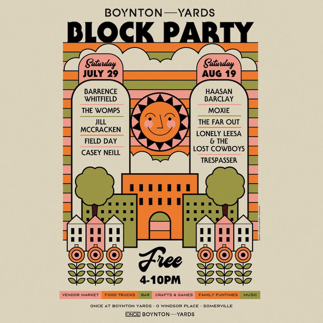 ONCEsomerville's tweet image. The schedule for ONCE x Boynton Yards Block Party is here! Get ready....we're only 16 days out! ☀️  Let us know in the comments who you're most excited to see &amp;amp; don't forget to RSVP for a chance to win 2 tickets to Speedy Ortiz on 9/8!