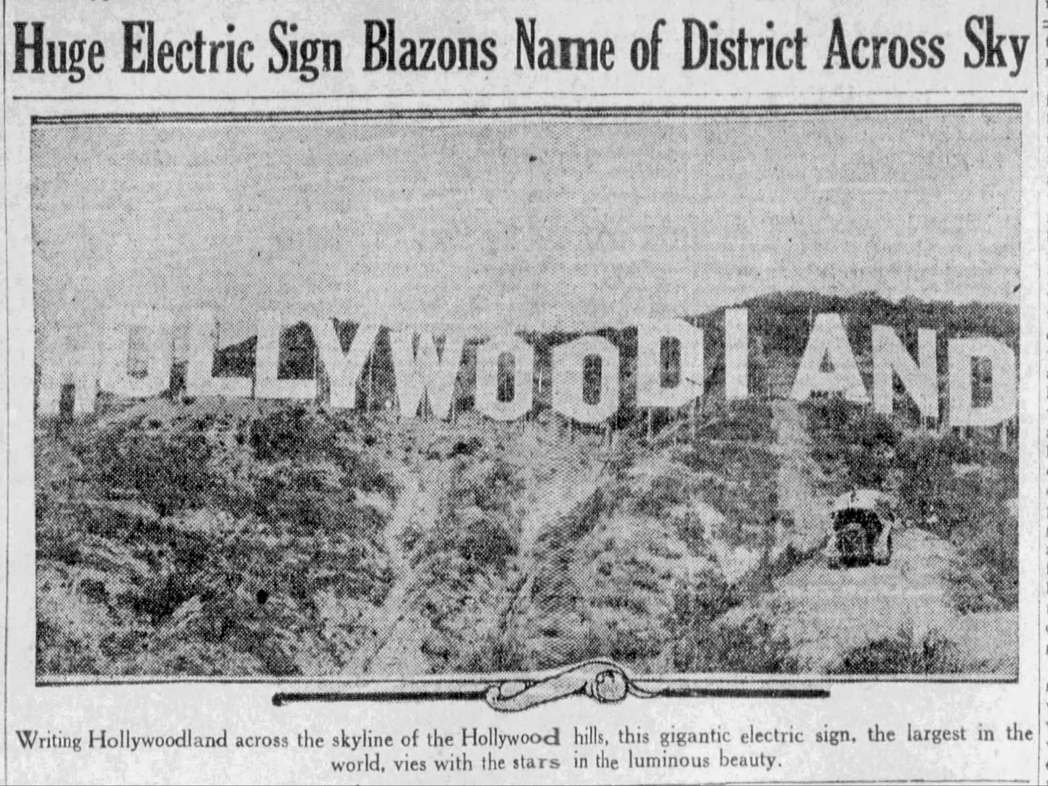 Newspapers.com on Twitter: &ldquo;Did you know the Hollywood sign used to say