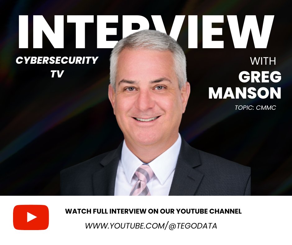 tegodata's tweet image. In our newest upload, Our very own Greg Manson shares his expertise on CMMC in an exclusive interview with Cybersecurity TV! 🎥 

Watch full Interview Here: youtube.com/watch?v=9QfXSG…

#cybersecurity #CMMC #expertinterview #insights #YouTube #staytuned