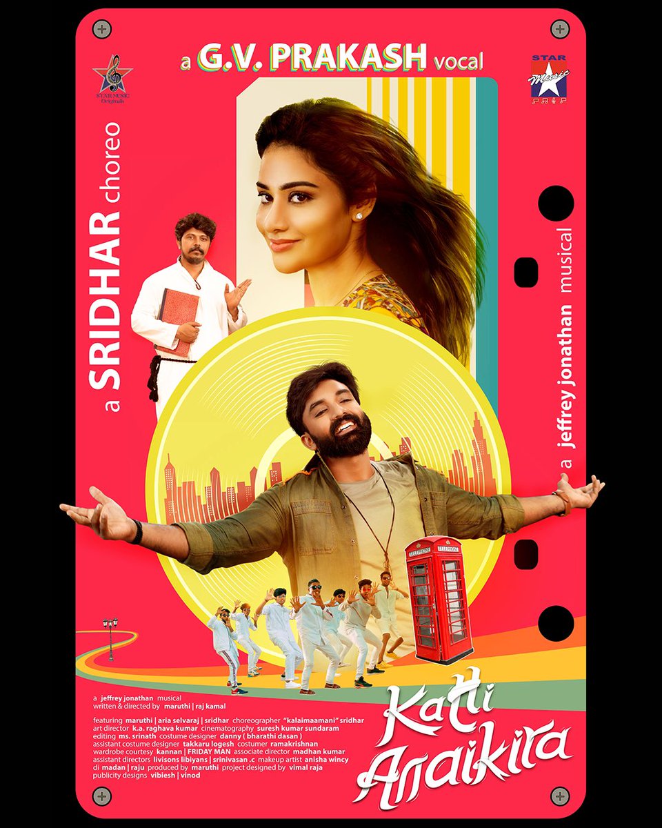 #KattiAnaikira is a fun filled catchy song sung by @gvprakash sir and music by #jeffreyjonathan ! youtu.be/-NznIbA1HtQ @sridharmaster32 @ariaselvaraj #actormaruthi #jeffreyjonathan @starmusicindia #gvprakash #jeffreyjonathan #sridhar #actormaruthi #ariaselvaraj