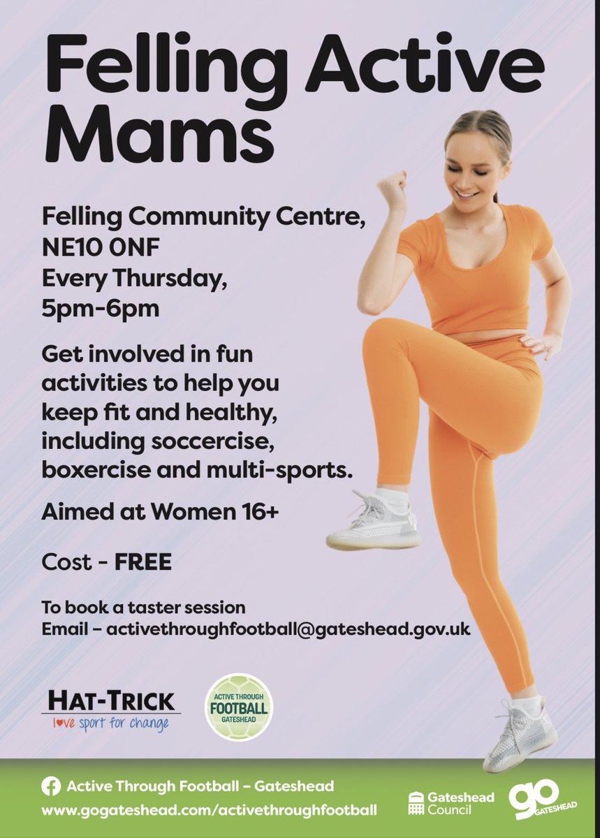 Michelle will be running our weekly Women’s fitness group this evening at Felling Community Centre! 🤩

Get in touch to sign up or come along to see what is involved! 👍🏻

5pm-6pm 💪🏻