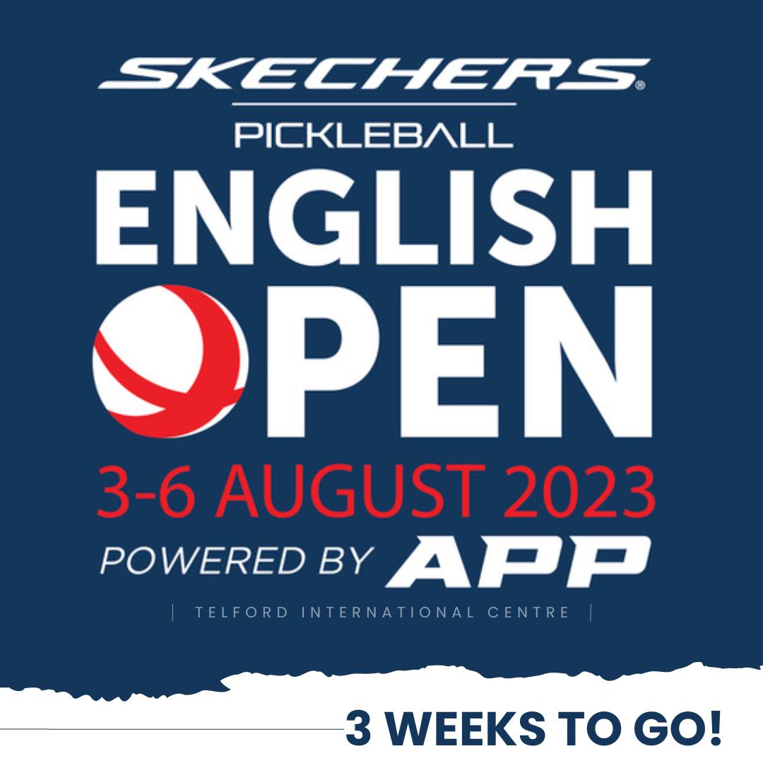 Just 3 weeks to go until the English OPEN gets underway! The biggest pickleball tournament outside of North America.  
#englishopen2023