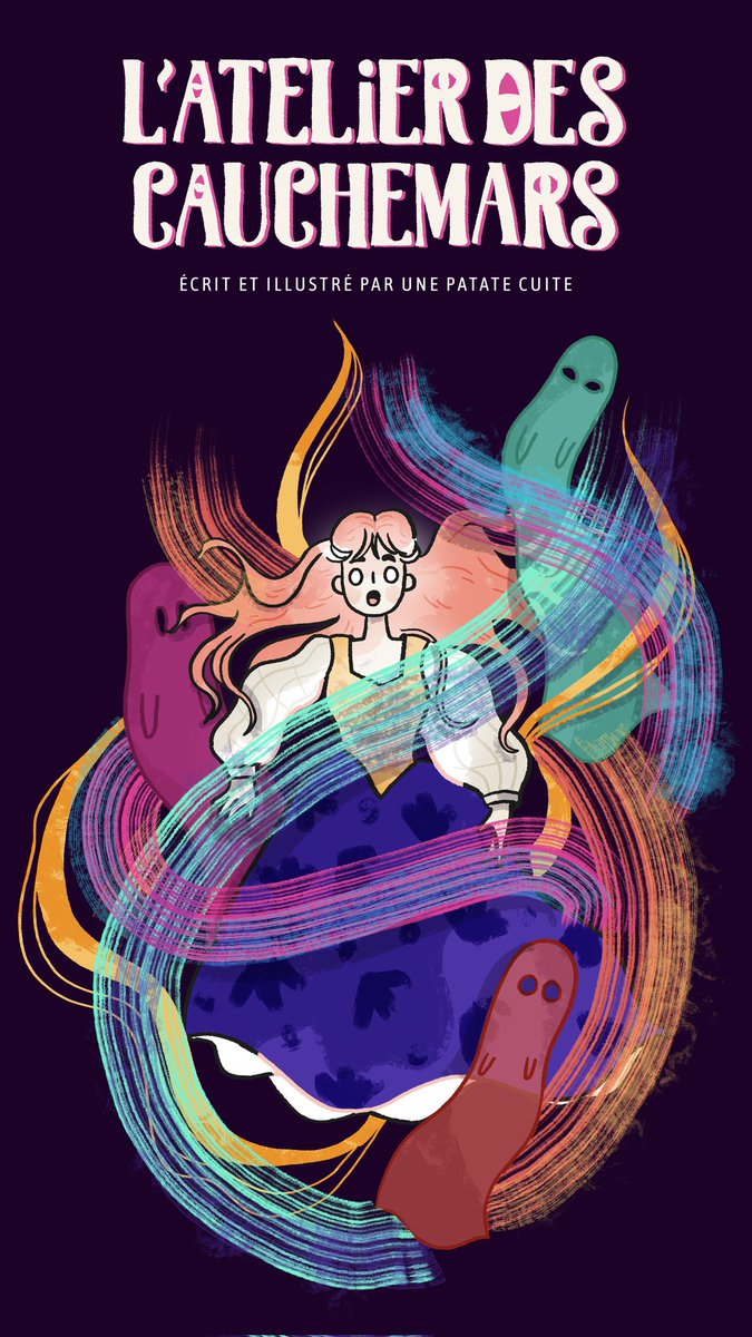 patatecuite__'s tweet image. Je l'ai annoncé sur instagram et tiktok, alors à ton tour Twitter : je me suis lancée dans l'écriture et le dessin de mon premier webtoon 🥰. "L'Atelier des cauchemars" vous ouvrira bientôt ses portes, attention à vous 👀