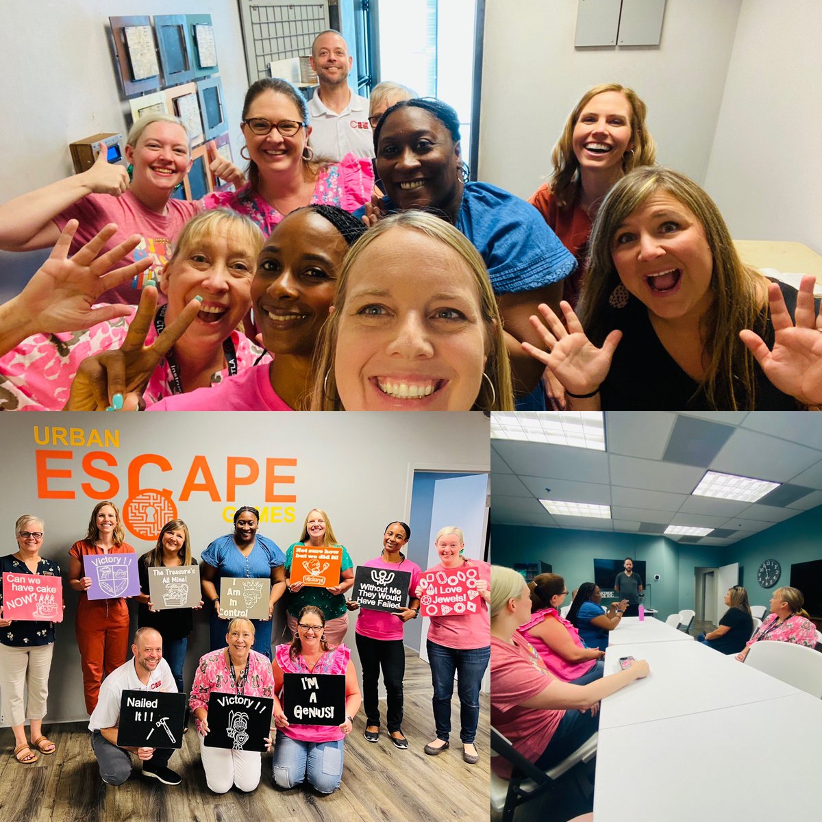 awilson_alp's tweet photo. We broke out! Fun morning with these teacher leaders, using critical thinking, communication, and collaboration to ‘escape’. Thank you, @UrbanEscapeATL, for your time this morning! @cobbapprogram @TracyAMatthews #ctla24 https://t.co/WHqED95C39
