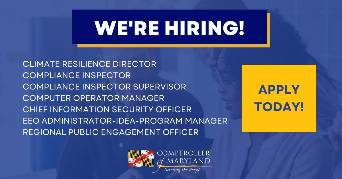 Comptroller of Maryland ShopMD on Twitter "Are you passionate about