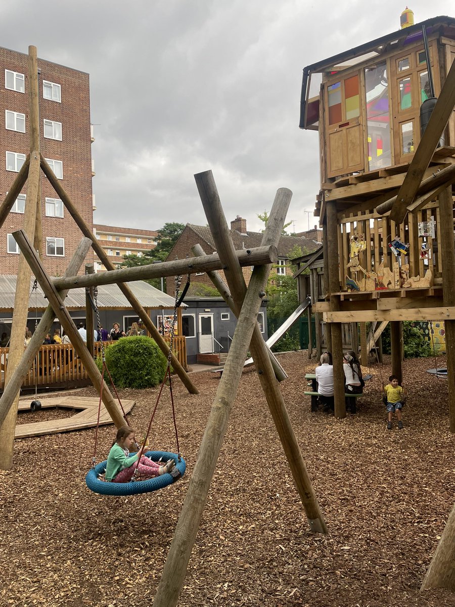 KarenPBuckQP's tweet photo. I cut the ribbon to formally launch the newly refurbished St John’s Wood Adventure playground, along with @Hamza_Taouzzale, local councillors, friends and volunteers. Such a great facility, providing 70 play places a day this summer, and even veg from a mini allotment! https://t.co/NtFlTqxeyU