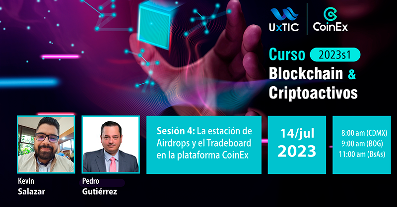 👁️#Mañana - Sesión #4: La estación de Airdrops y el Tradeboard en la plataforma CoinEx.

🤝Invitan <a href="/CoinExSpanish/">CoinEx Spanish</a> y <a href="/UxTIC_/">UxTIC</a> 

🔗Vía Zoom: us06web.zoom.us/meeting/regist…
👉O por #YouTube: youtube.com/@RedUxTIC/stre…

#Blockchain #Criptoactivos #CoinEx #Argentina #Mexico #Panama #Colombia