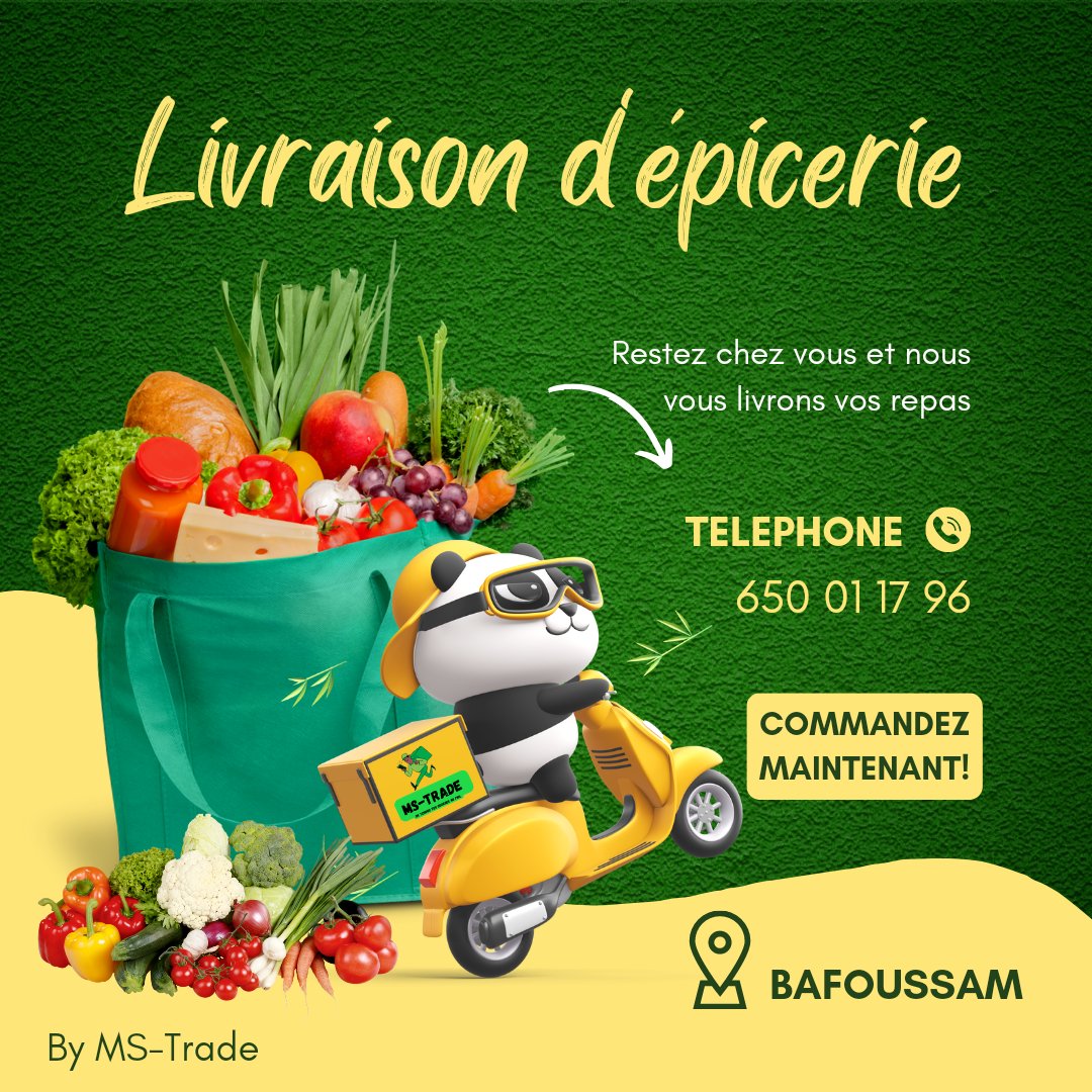 ChronoShops's tweet photo. Habitants de Bafoussam et ses environs, qu'attendez vous pour passer vos commandes ? 

#Livraisonàdomicile #MS_Trade_ #Bafoussam #OuestCameroun #Cameroun #Repas #Fruits #légumes #Aliments https://t.co/1nkyuvsotc