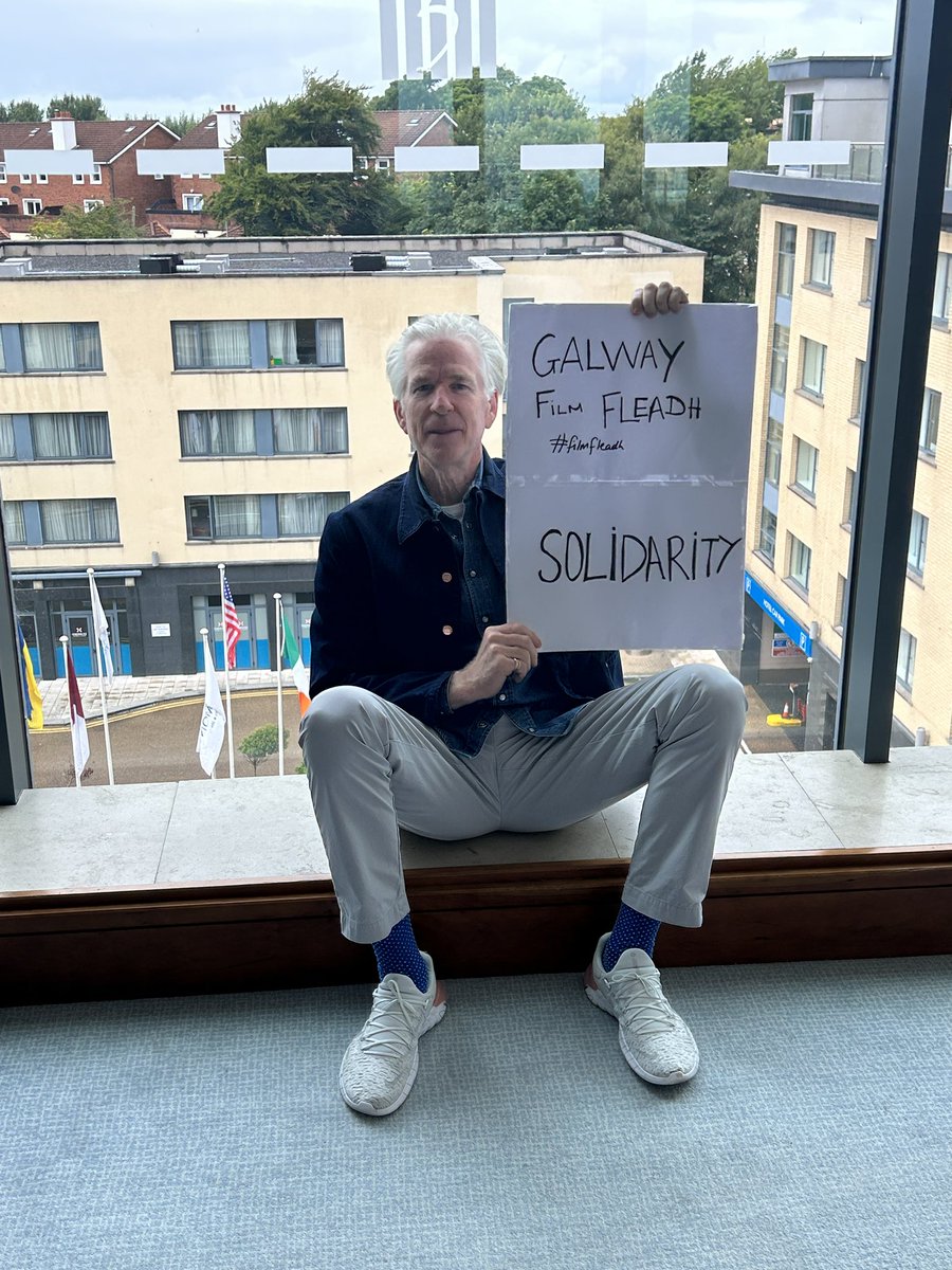 Matthew Modine showing his support for SAG-AFTRA while in Galway