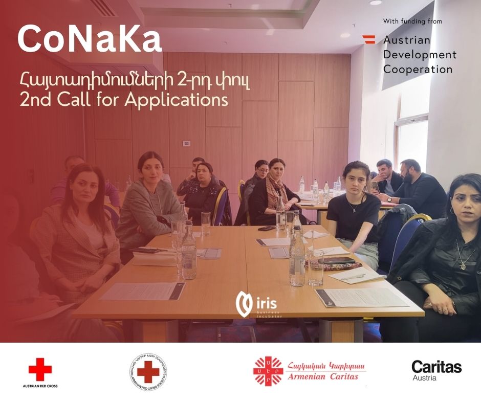 irisbi_iris's tweet photo. 🔊 ❗ ATTENTION - 2ND CALL FOR APPLICATIONS
In the framework of @ArmenianCaritas #CoNaKa – “Covid-19 resilience in #Armenia and #Georgia and #NagornoKarabakh conflict response” project @irisbusinessincubator announces the 2nd #call4applications. More https://t.co/gHc5m1lC3L https://t.co/9QK56Qiqce
