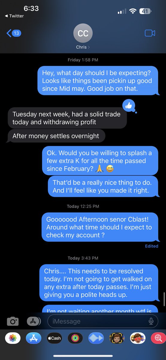 chaostheory2023's tweet photo. 🧵 PLEASE READ: I am exposing @CblastBT  and @BullTradesApp  in the comings days for not paying me for 5months and suing them. I am going to drop just a small collection of the MANYYYY PROOFS i have where promises were made and MONTHS GO BY and i was left fucking stranded. Enjoy https://t.co/4fbDD0h9Lc